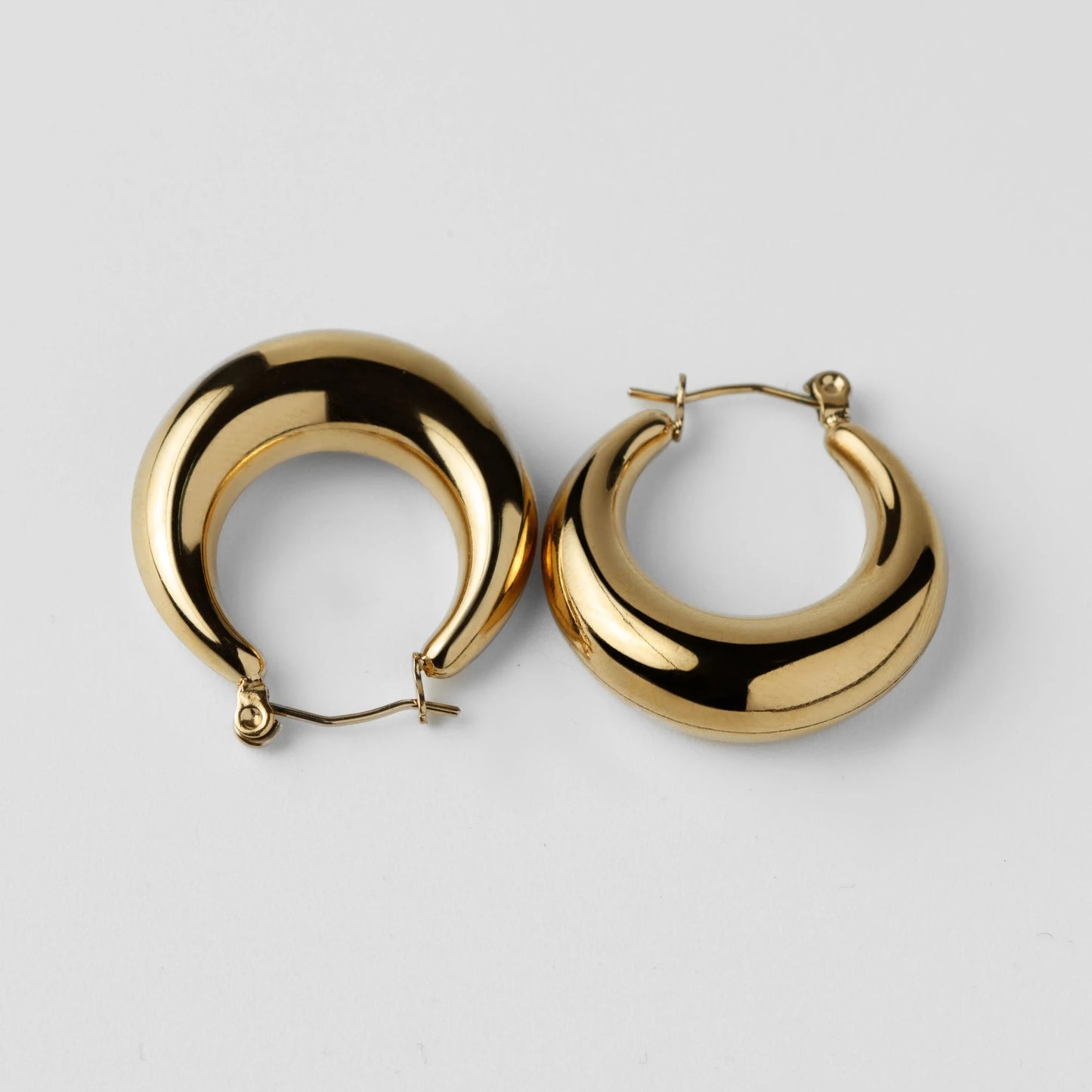 18k gold plated chunky mini hoop earrings