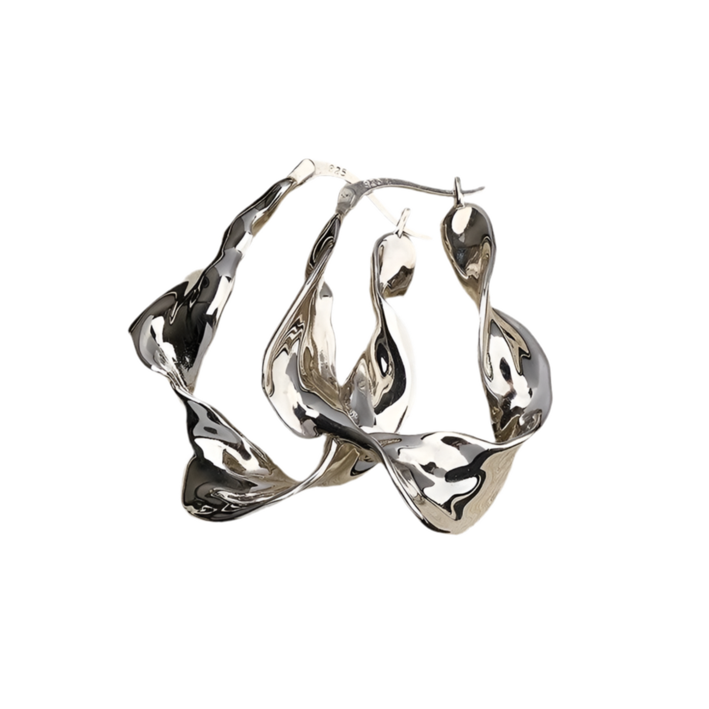 Sterling Silver twist hoop earrings