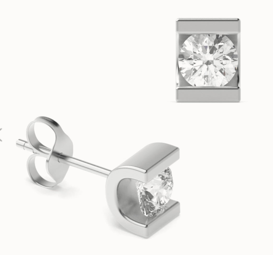 Tension Stud Diamond Earrings