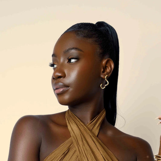 Spiral 18k gold plated earrings