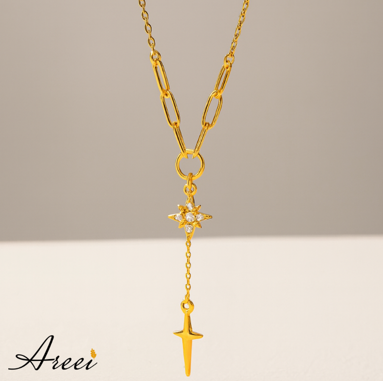 Star Tassel Cross Necklace