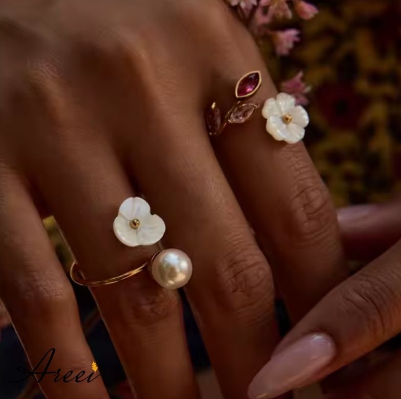 Purple Pink Flower Ring