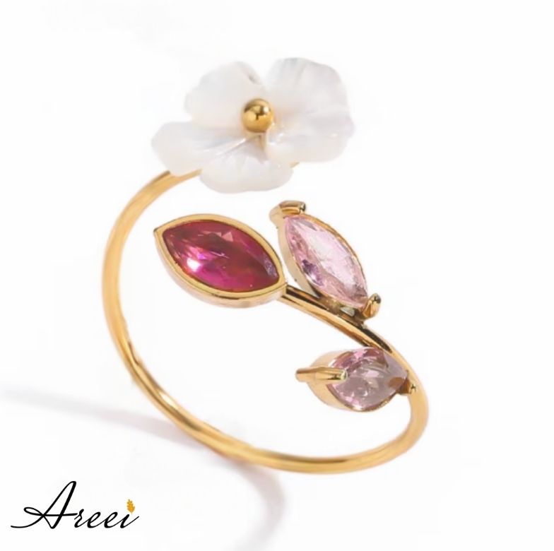 Purple Pink Flower Ring