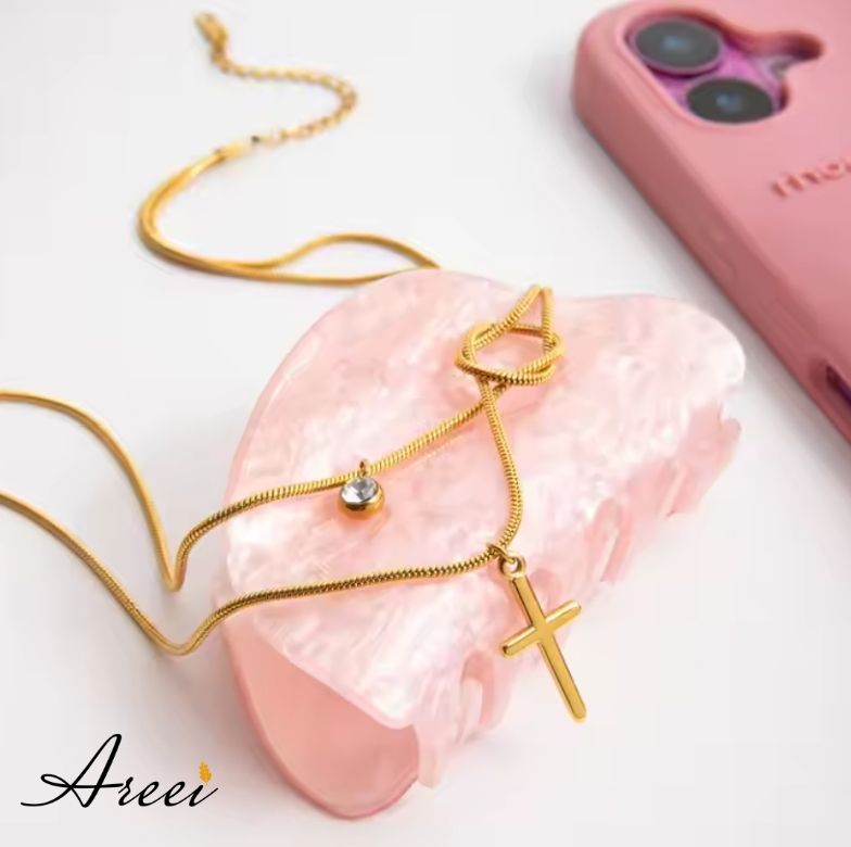 Double Layer Cross Pendant Necklace