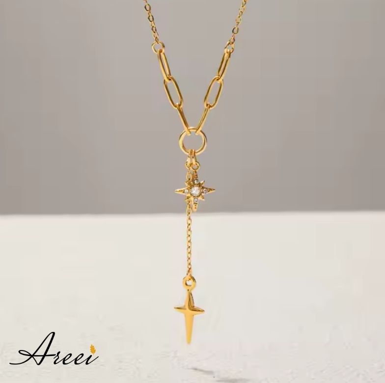 Star Tassel Cross Necklace