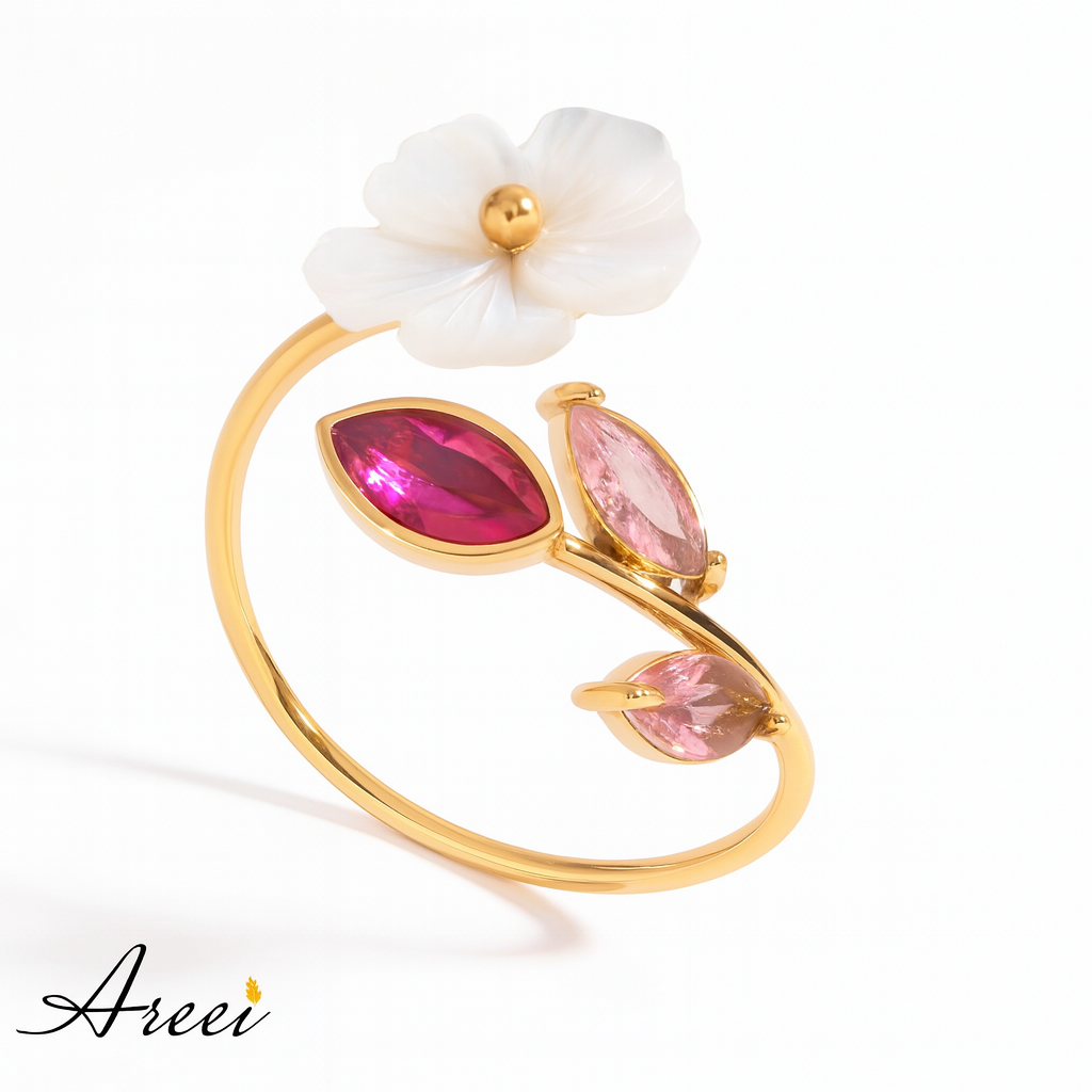Purple Pink Flower Ring