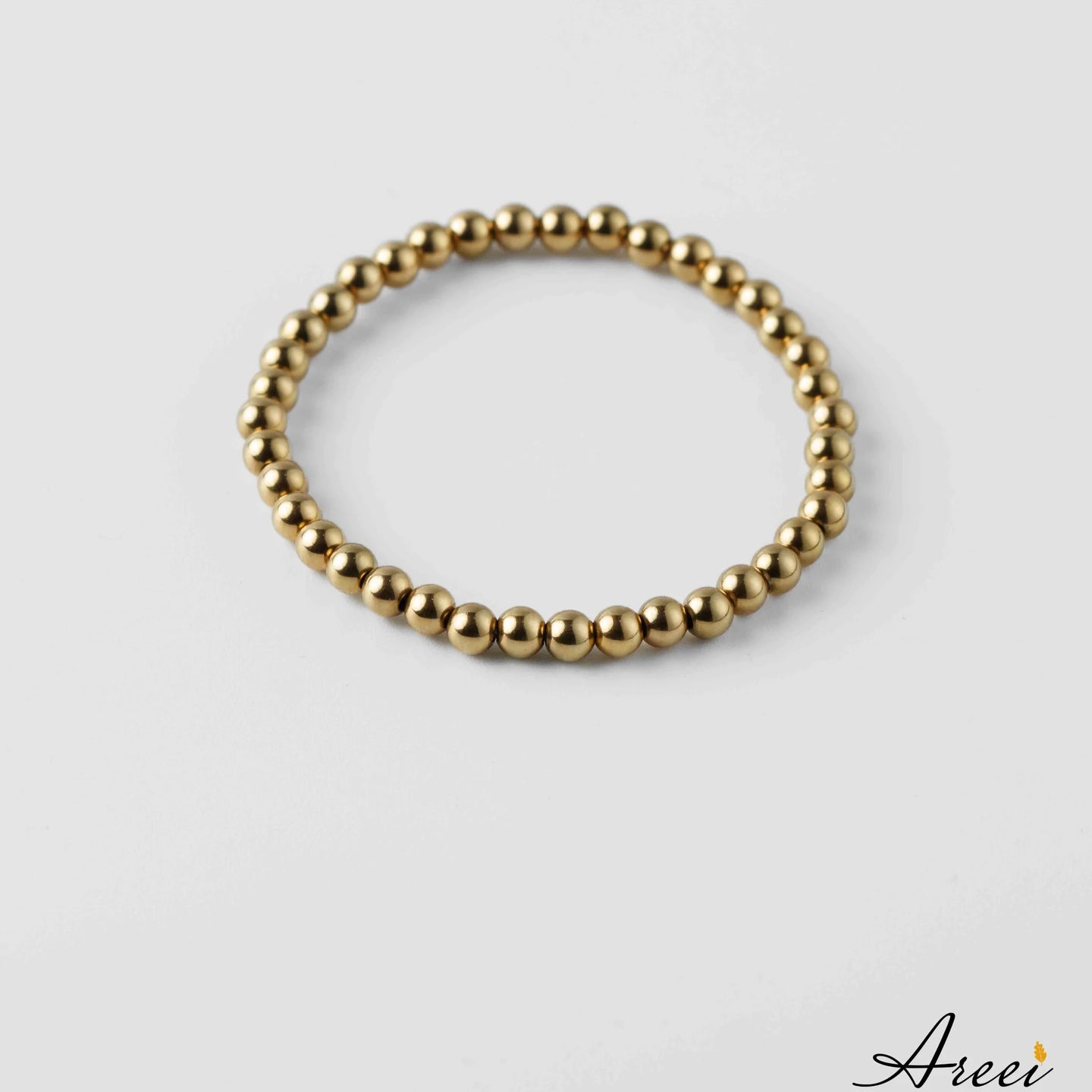 18K gold plated elastic beaded bracelet