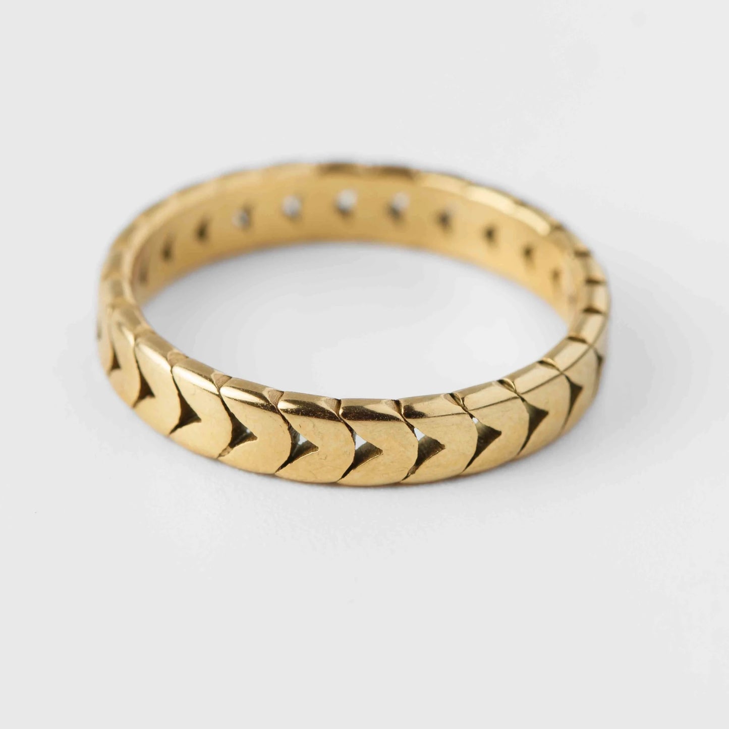 18k gold plated leaf minimalist band ring 