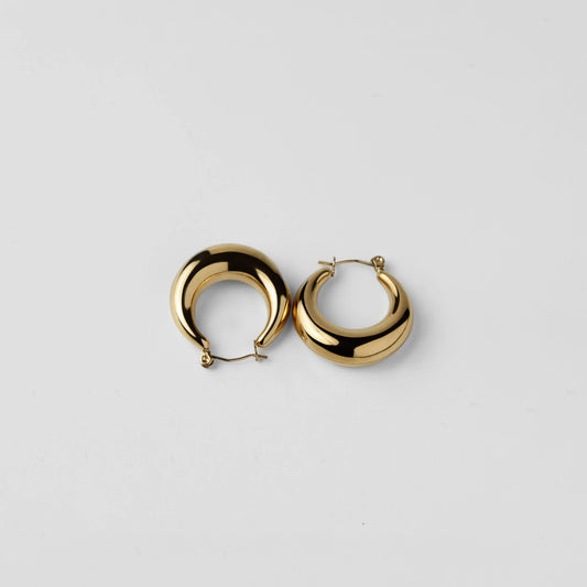 Chunky 18k gold mini hoops 