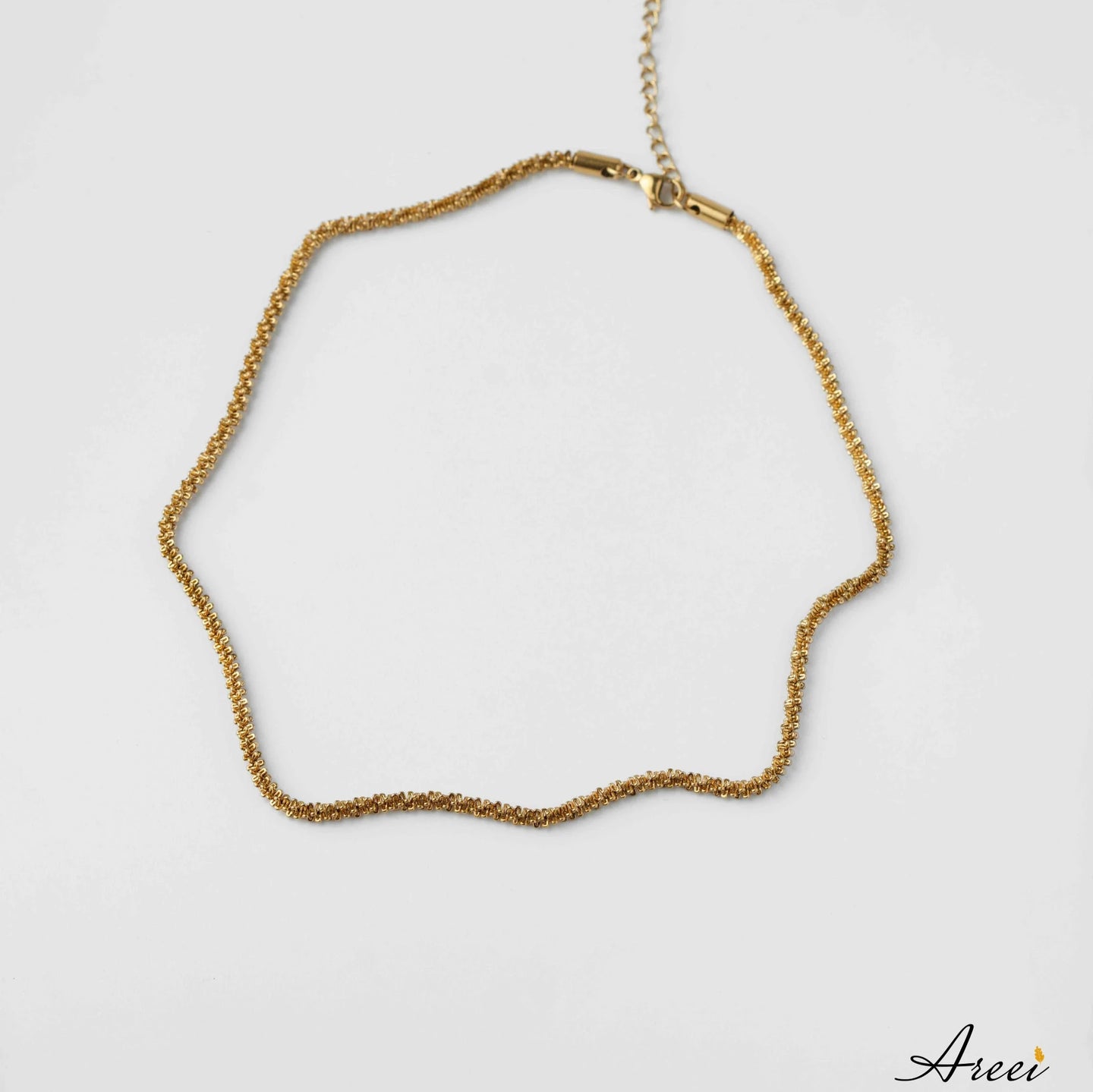 18k gold plated texture necklace 