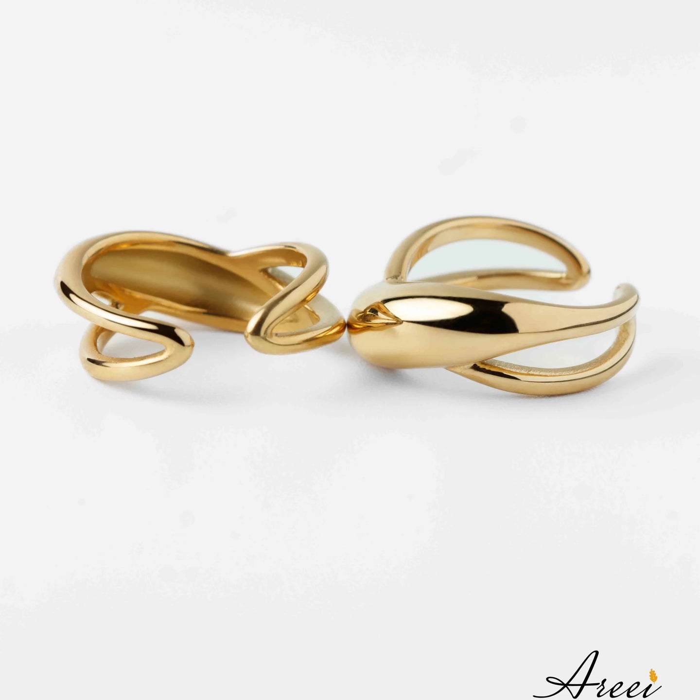 Chunky 18k gold plated non tarnish adjustable ring