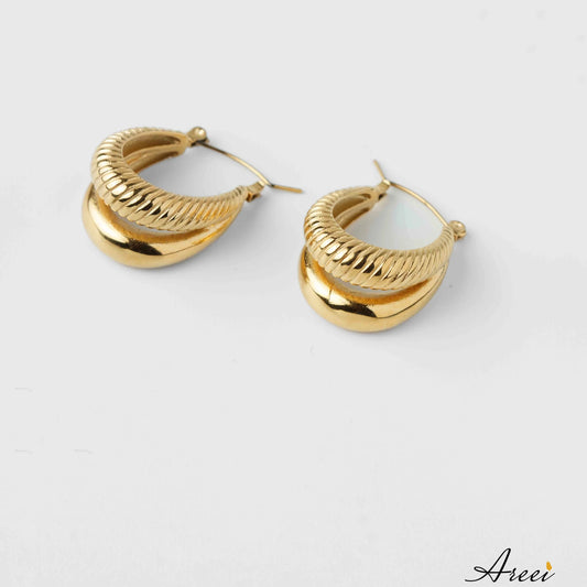 Chunky 18k gold plated small hoop earring