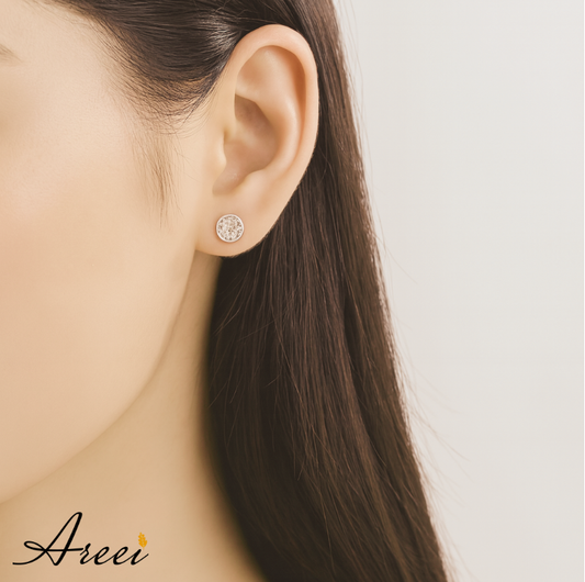 Dot Bezel Moissanite Stud Earrings