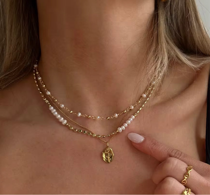 Pearl & Gold Choker Necklace