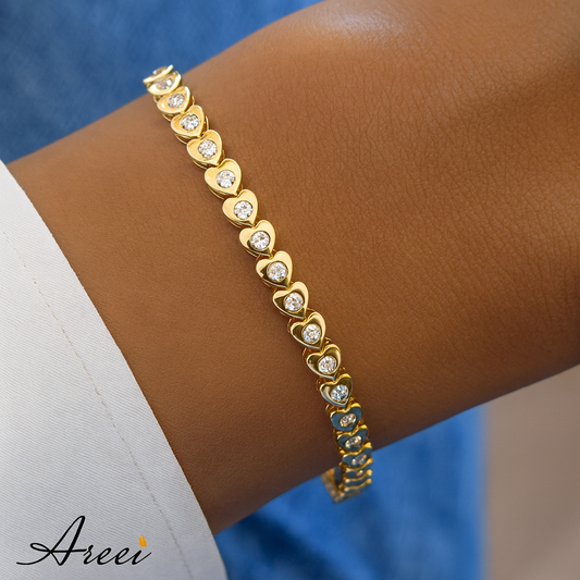 Heart Tennis Bracelet