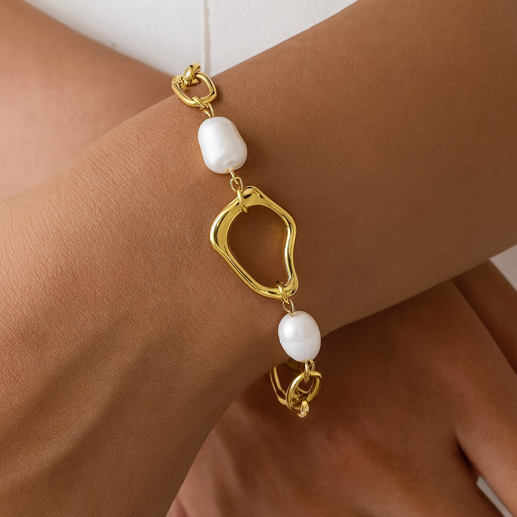 Irregular Pearl Pendant Bracelet