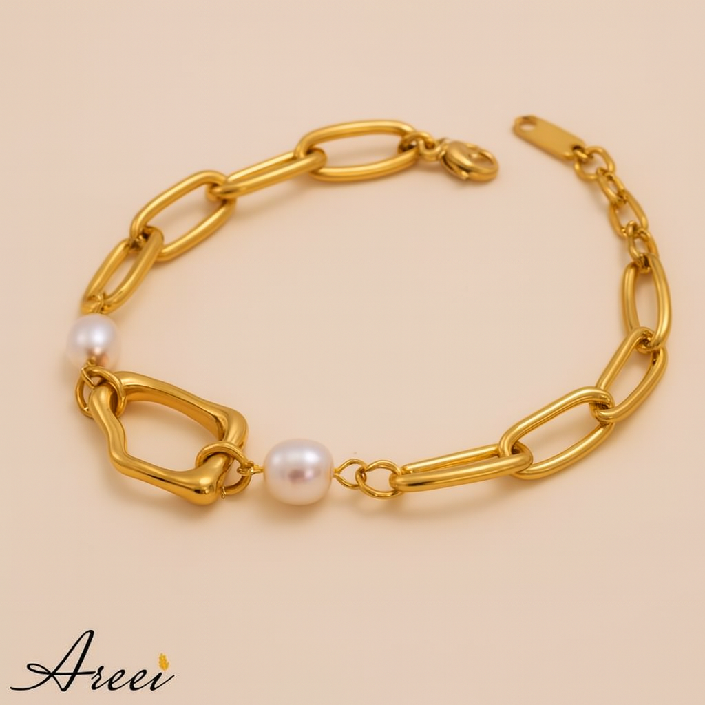 Irregular Pearl Pendant Bracelet