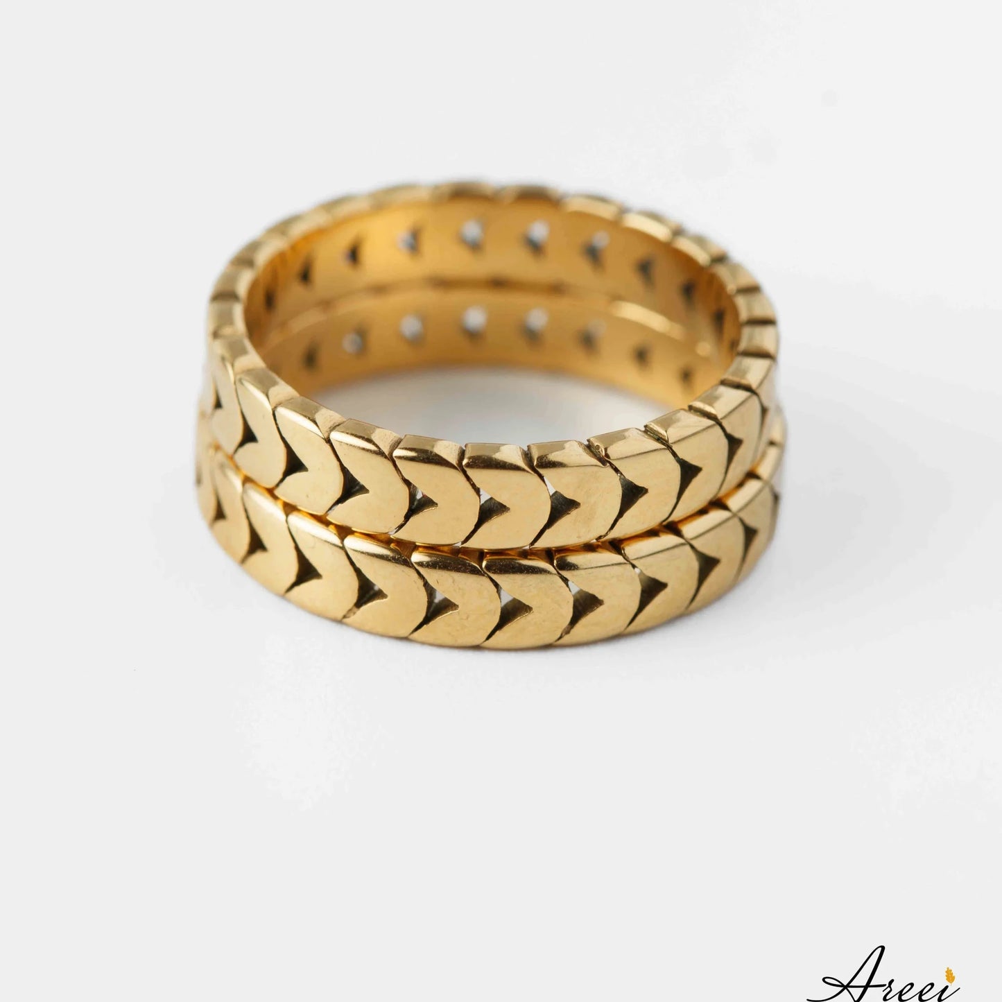 18k gold plated minimalist band ring 