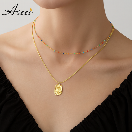 Rose Coin Necklace