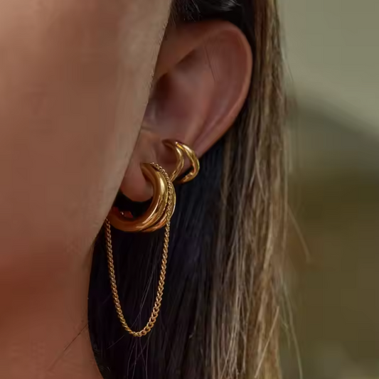 Tassel Line Hoop Earrings
