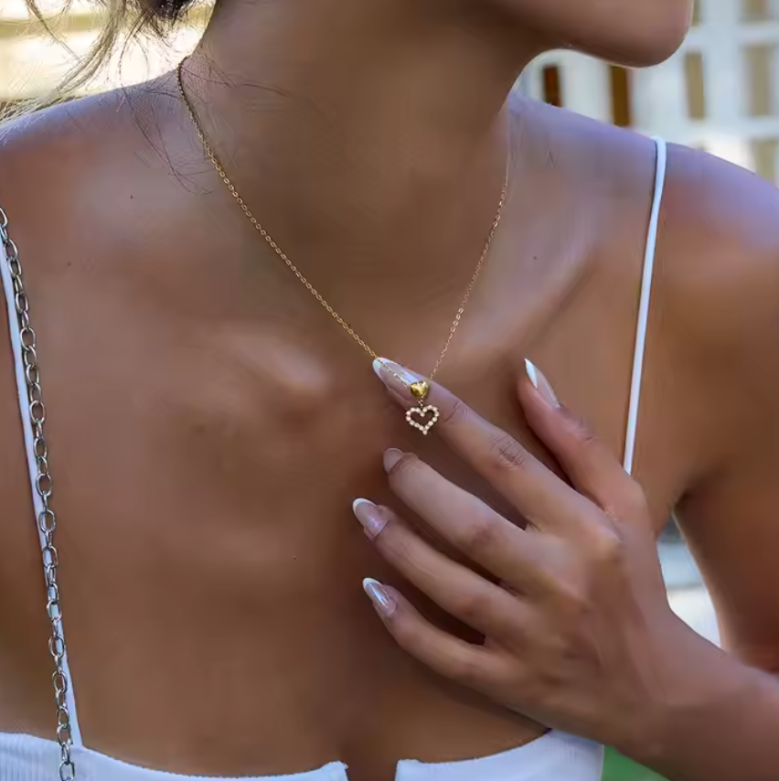 Hollow Heart Pendant Necklace