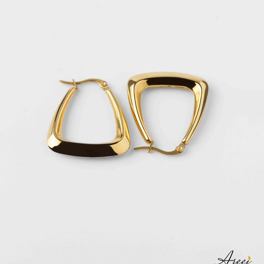 Triangle 18k gold plated hoop earrings