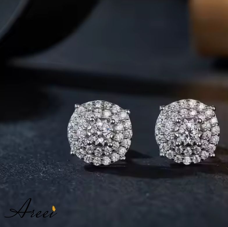 Cluster Moissanite Stud Earring