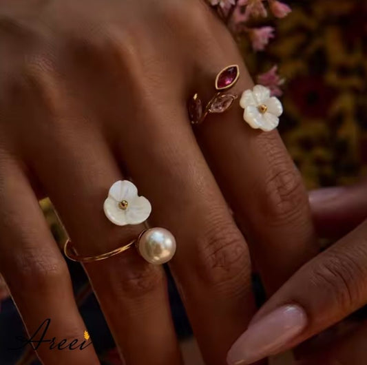 Purple Pink Flower Ring