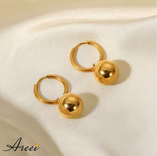 Boho Ball Hoop Earrings