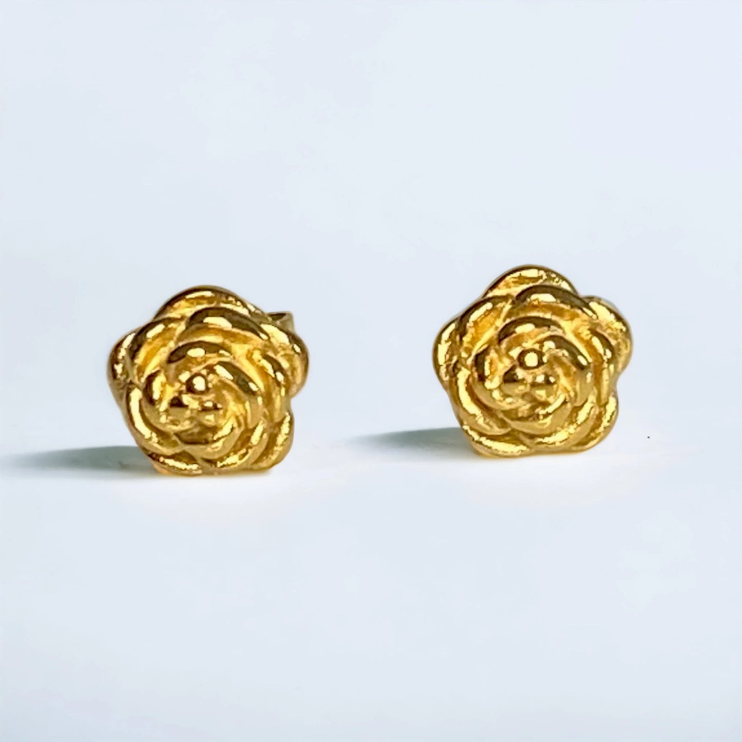 Gold Rose stud earring for everyday wear