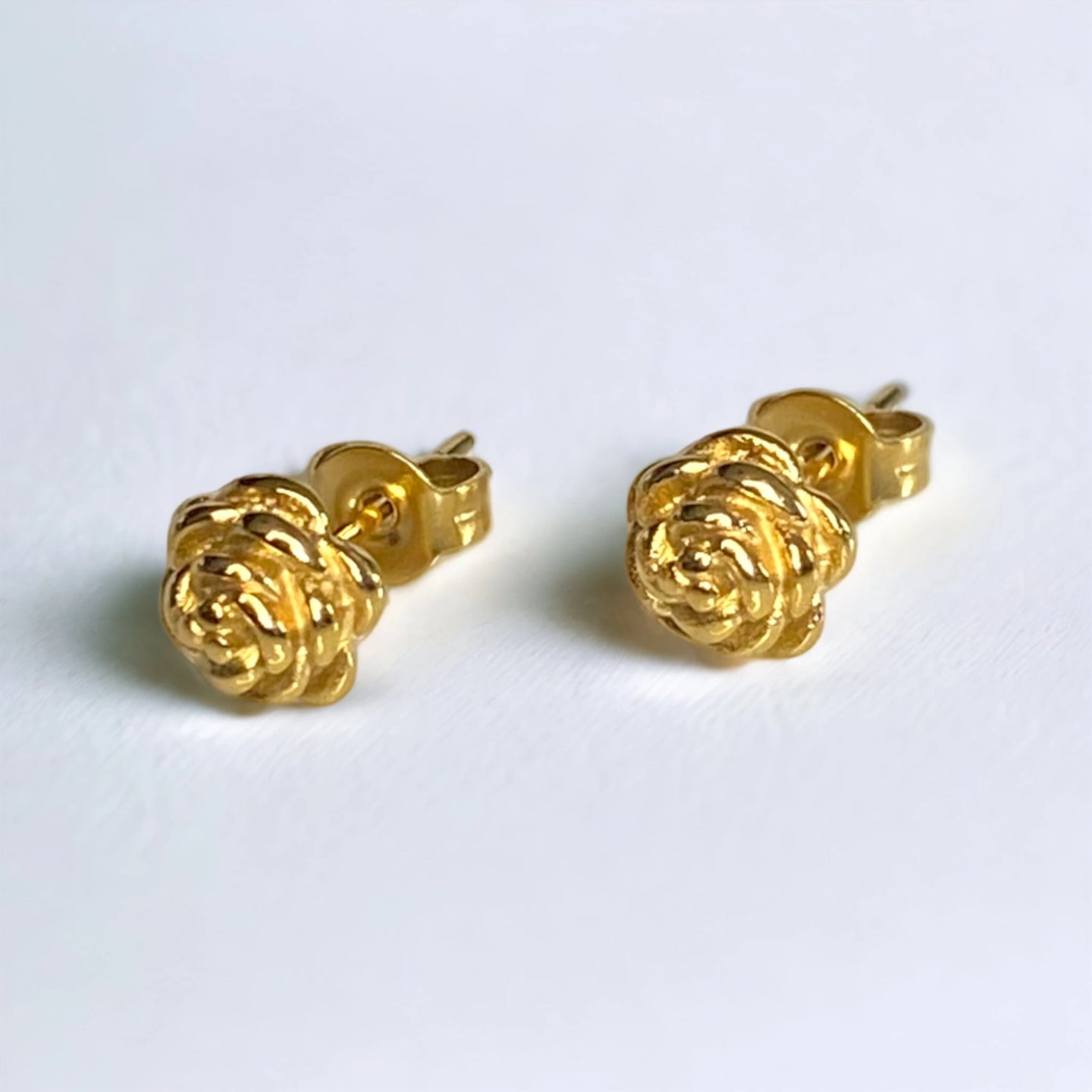 Gold Rose stud earring for everyday wear