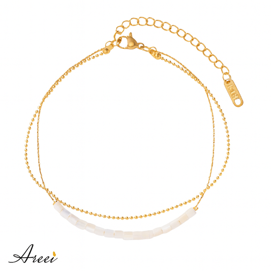 White Natural Shell Foot Anklet