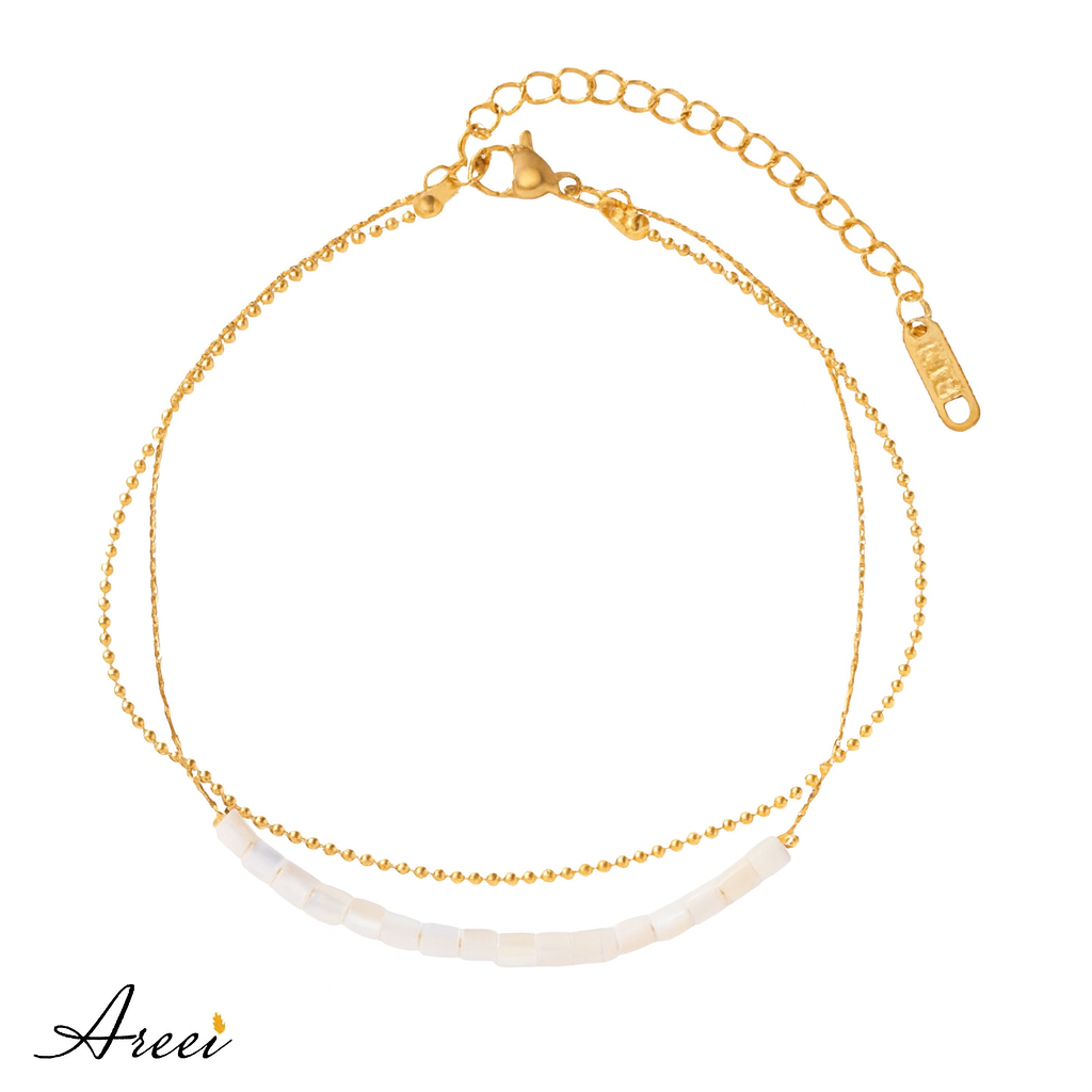 White Natural Shell Foot Anklet