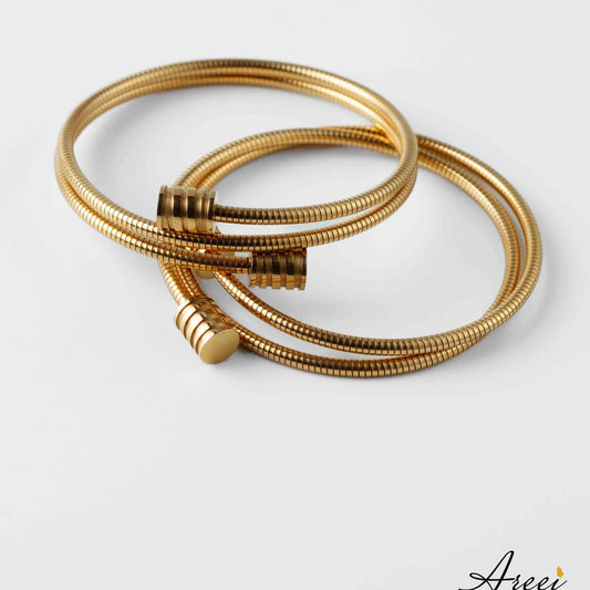 Wrap around 18k gold bangle 